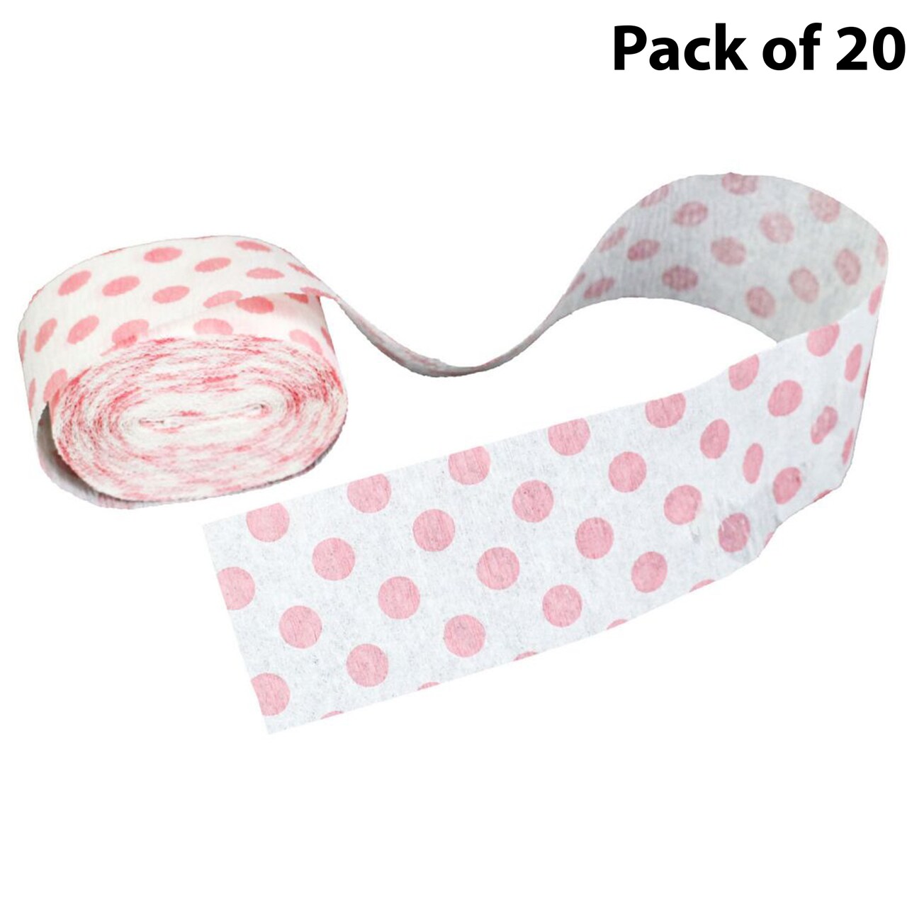 Polka Dot Streamer Roll - Pink - 2 inches wide by 30 Feet long | RAHEEV®
